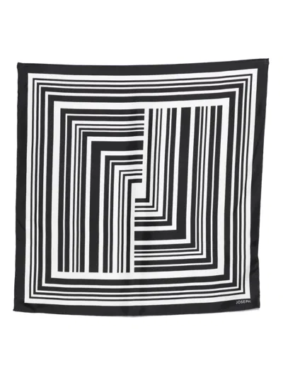 Joseph Kenza Striped Scarf In Black