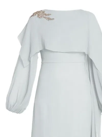 Erdem Long-sleeve Embellished Maxi Dress In Blue