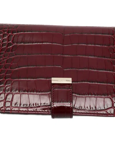 Tom Ford Croc-embossed Wallet In Red