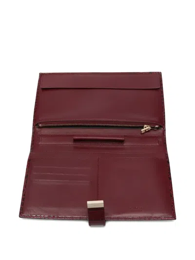 Tom Ford Croc-embossed Wallet In Red