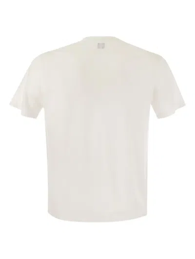Fedeli Garment-dyed Linen And Elastane T-shirt In White