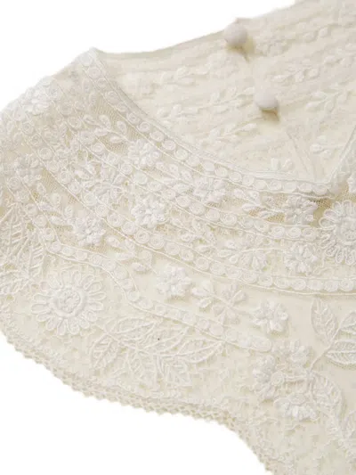 Twinset Lace Collar In Neutral