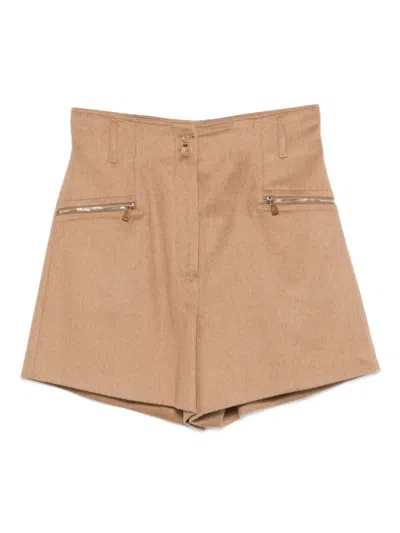 Max Mara Zip-detail Shorts In Brown