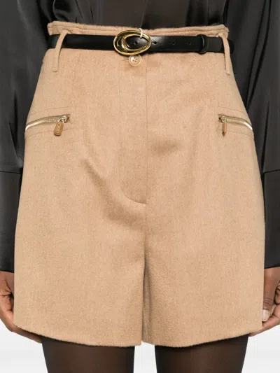 Max Mara Zip-detail Shorts In Brown