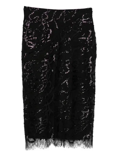 Botsi Lace-fabric Skirt In Black