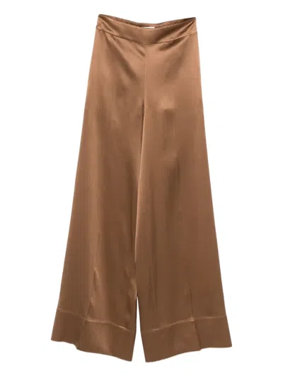 Joseph Dijon Silk Trousers In Brown