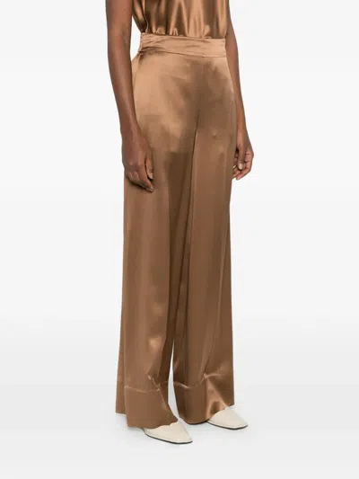 Joseph Dijon Silk Trousers In Brown