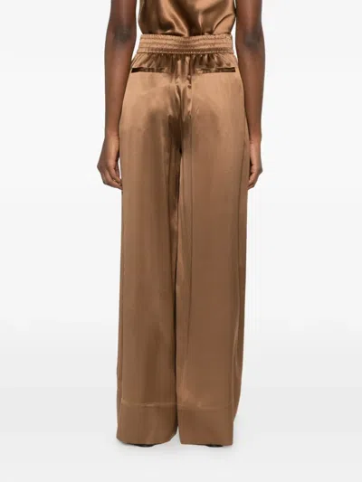 Joseph Dijon Silk Trousers In Brown