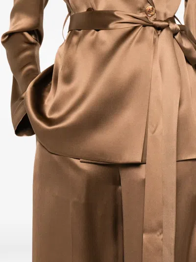 Joseph Dijon Silk Trousers In Brown