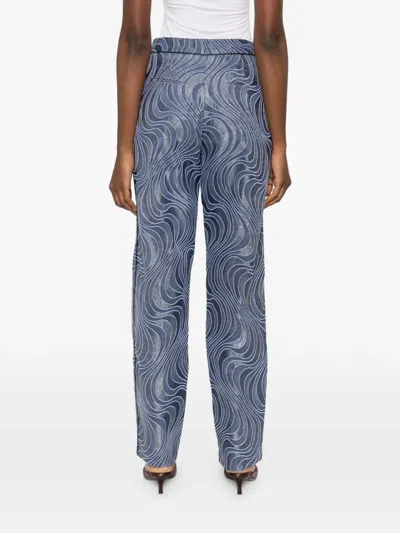 Botsi Illusion-print Trousers In Blue