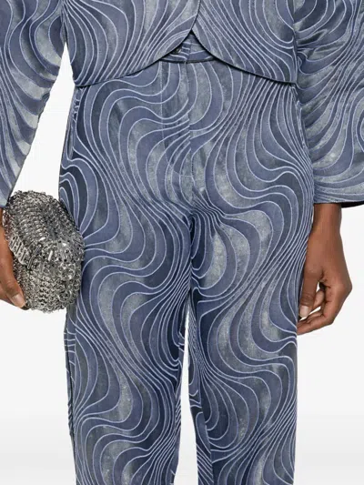 Botsi Illusion-print Trousers In Blue