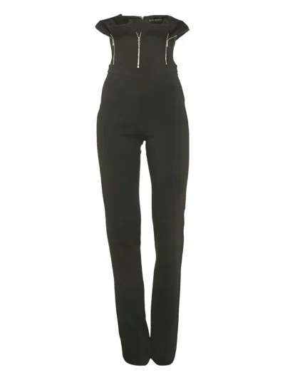 Pre-owned David Koma Zipper Jumpsuit In Black