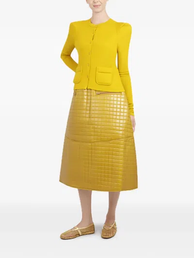 Melitta Baumeister Pocket Cardigan In Yellow