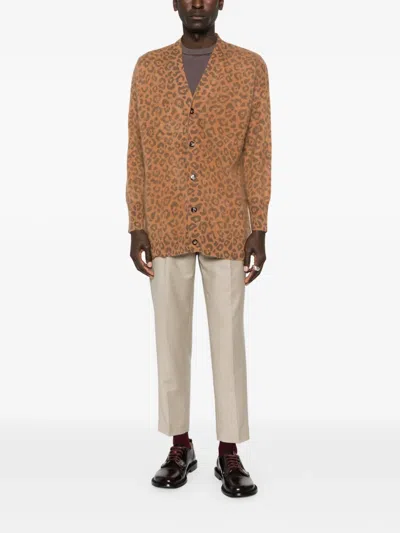 Arch4 Mr Dubois Leopard-print Cardigan In Brown