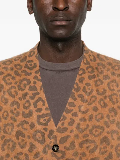 Arch4 Mr Dubois Leopard-print Cardigan In Brown
