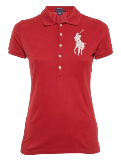 Pre-owned Polo Ralph Lauren Polo Pony-embroidered Polo Shirt In Red