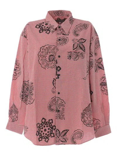 Pre-owned Souleiado Vichy Floral-print Shirt In Red
