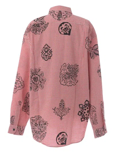 Pre-owned Souleiado Vichy Floral-print Shirt In Red