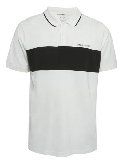 Pre-owned Calvin Klein Vintage Logo-appliqué Polo Shirt In White
