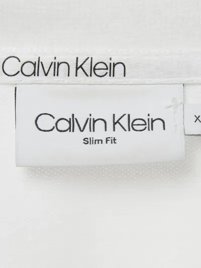 Pre-owned Calvin Klein Vintage Logo-appliqué Polo Shirt In White