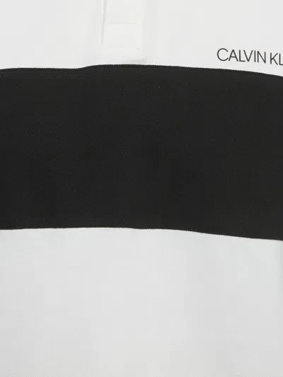 Pre-owned Calvin Klein Vintage Logo-appliqué Polo Shirt In White