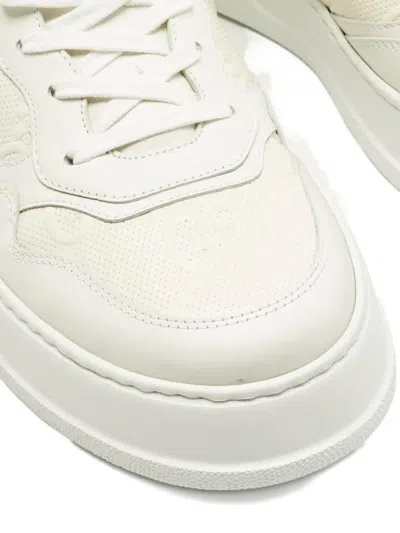 Pre-owned Gucci Leather Chunky Sole Sneakers In White