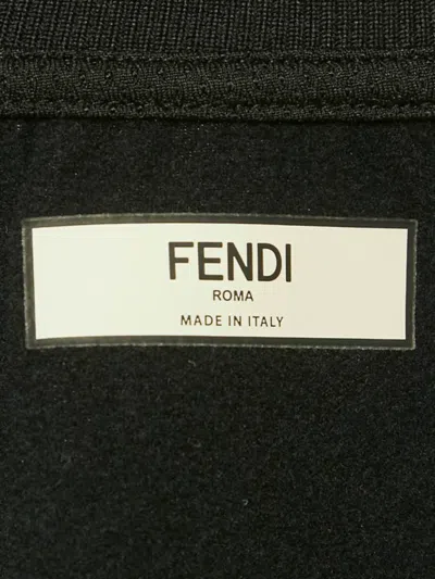Pre-owned Fendi Zucca-print Zip-up Suit In Black