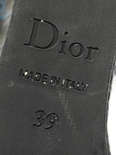 Pre-owned Dior Cannage Leather Wedge Sandals In Black