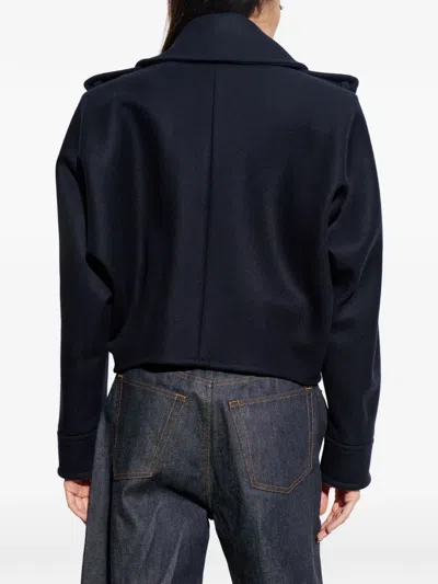 Givenchy Gold-tone Button Wool Jacket In Blue