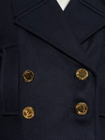 Givenchy Gold-tone Button Wool Jacket In Blue