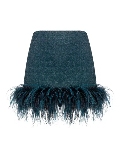 Oseree Lumière Plumage Mini Skirt In Blue