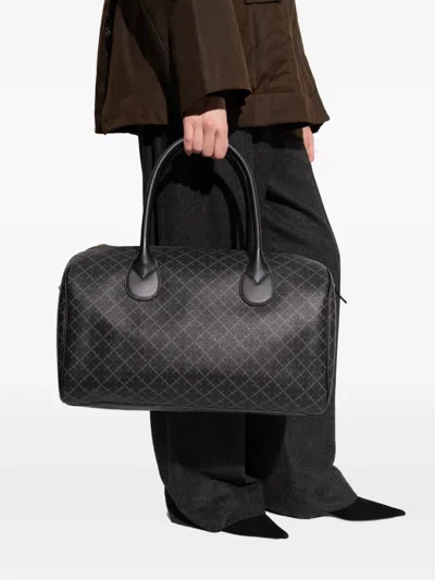 By Malene Birger Lullu Small Patterned Top Handle Tote Bag In Black