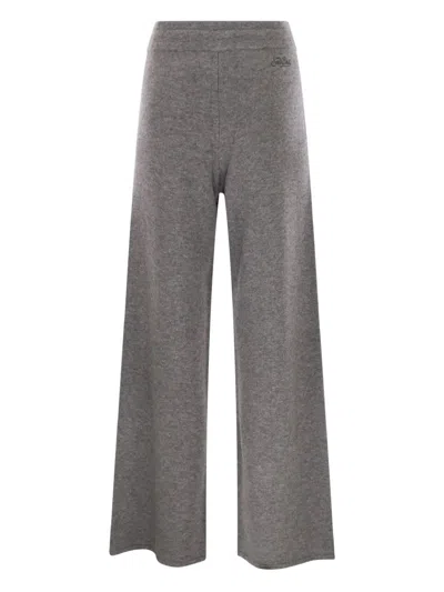 Mc2 Saint Barth Embroidered Drawstring Track Pants In Gray