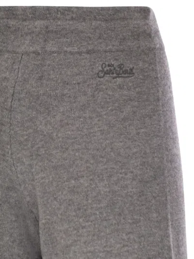 Mc2 Saint Barth Embroidered Drawstring Track Pants In Gray