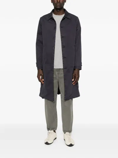 Keeling Buttoned Collared Single-breasted Coat In Black