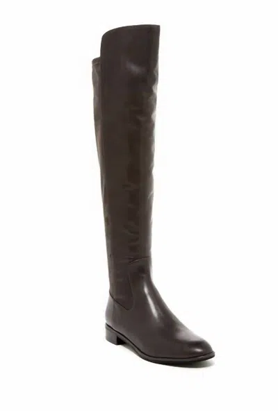 Via Spiga Women's Itala Leather Stretch Back Over The Knee Boots In Grey In Brown