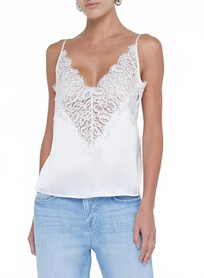L'agence Priya Silk Lace Camisole In White In White