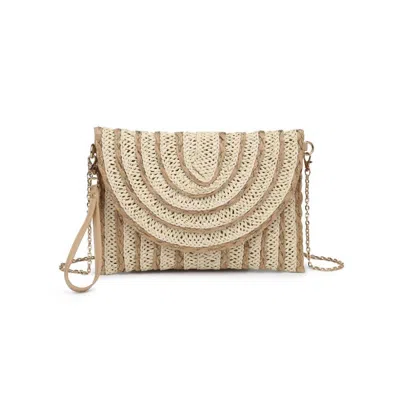 Urban Expressions Golden Hour Ruffle Clutch In Ivory Natural Gold In Neutral