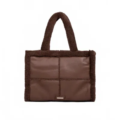 Like Dreams Women's North Everyday Vegan Sherpa Tote Bag In Chocolate Brown In Multi