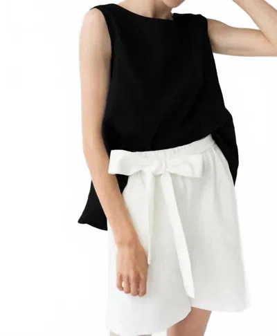 Le Muse Linen Tank In Black In Black