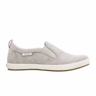 Taos Women's Dandy Slip On Sneaker In Grey Washed Canvas In Gray
