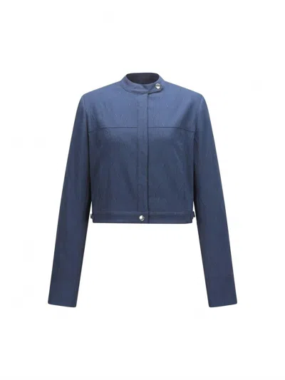 T.w.i.n. That’s What I Need Women's Zip Moto Jacket In Navy In Blue