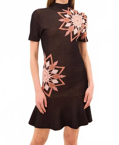 Misa Allie Mini Dress In Morrocan Snowflake In Brown