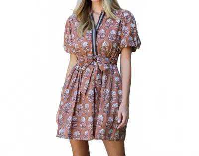 Thml Monica Mini Dress In Brown In Multi