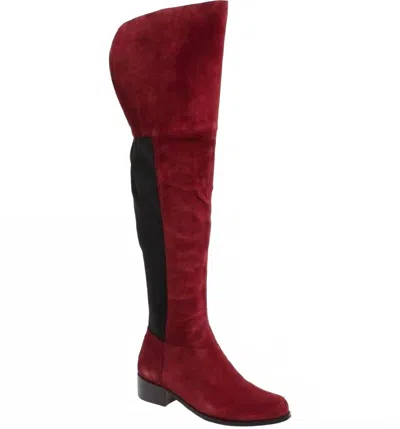 Charles By Charles David Women's Giza Suede Leather Over The Knee Boots In Burgundy In Red