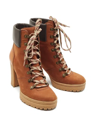 Pre-owned See By Chloé Vintage Panelled Boots In Brown