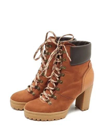 Pre-owned See By Chloé Vintage Panelled Boots In Brown