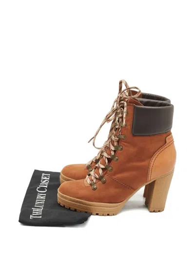 Pre-owned See By Chloé Vintage Panelled Boots In Brown