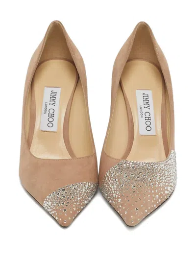 Pre-owned Jimmy Choo Love Crystal-embellished Court Shoes In Neutral
