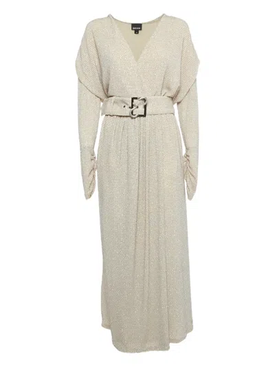 Pre-owned Just Cavalli Belted Maxi Dress In Neutral